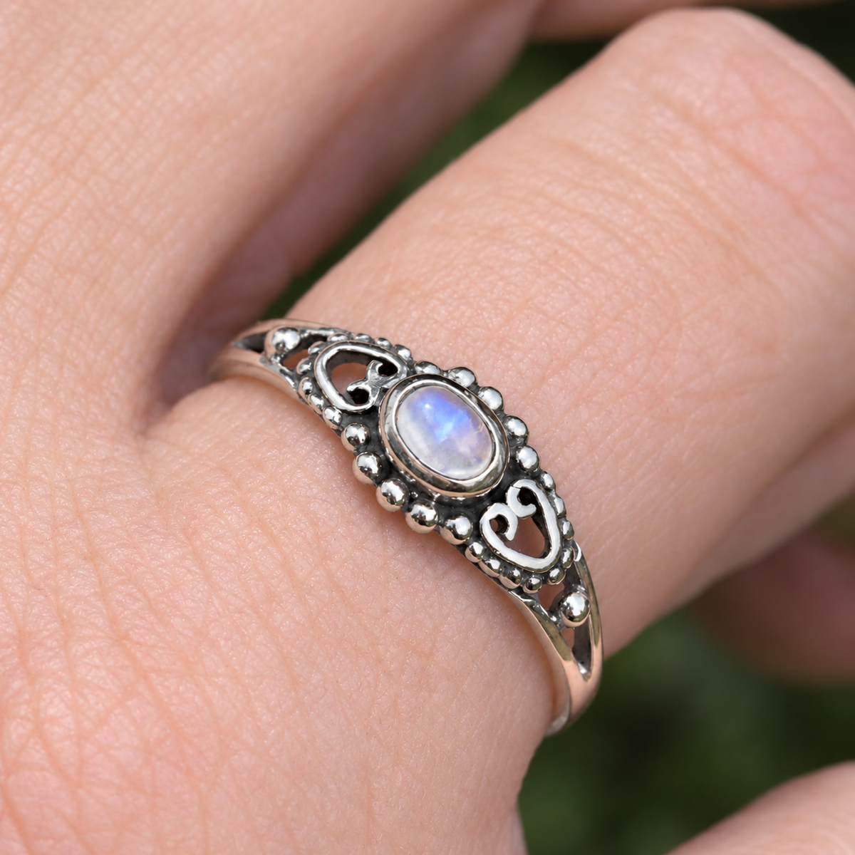 Silver Victorian Moonstone Ring