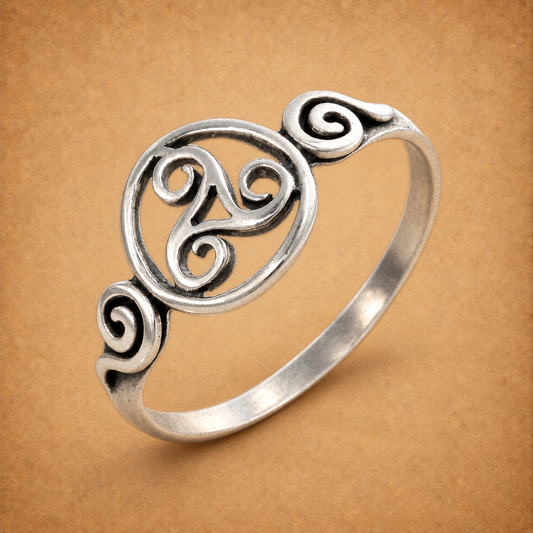 Silver Celtic Triskele Ring